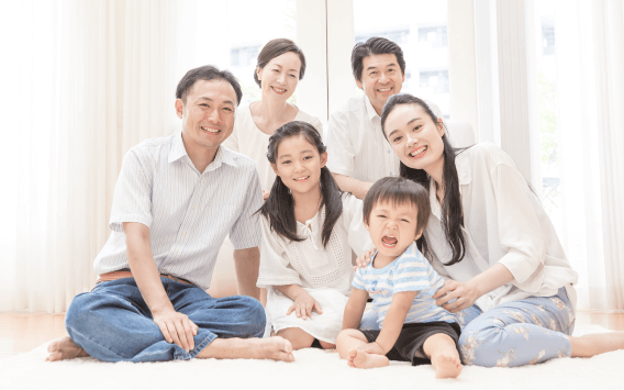 幸せそうな家族
